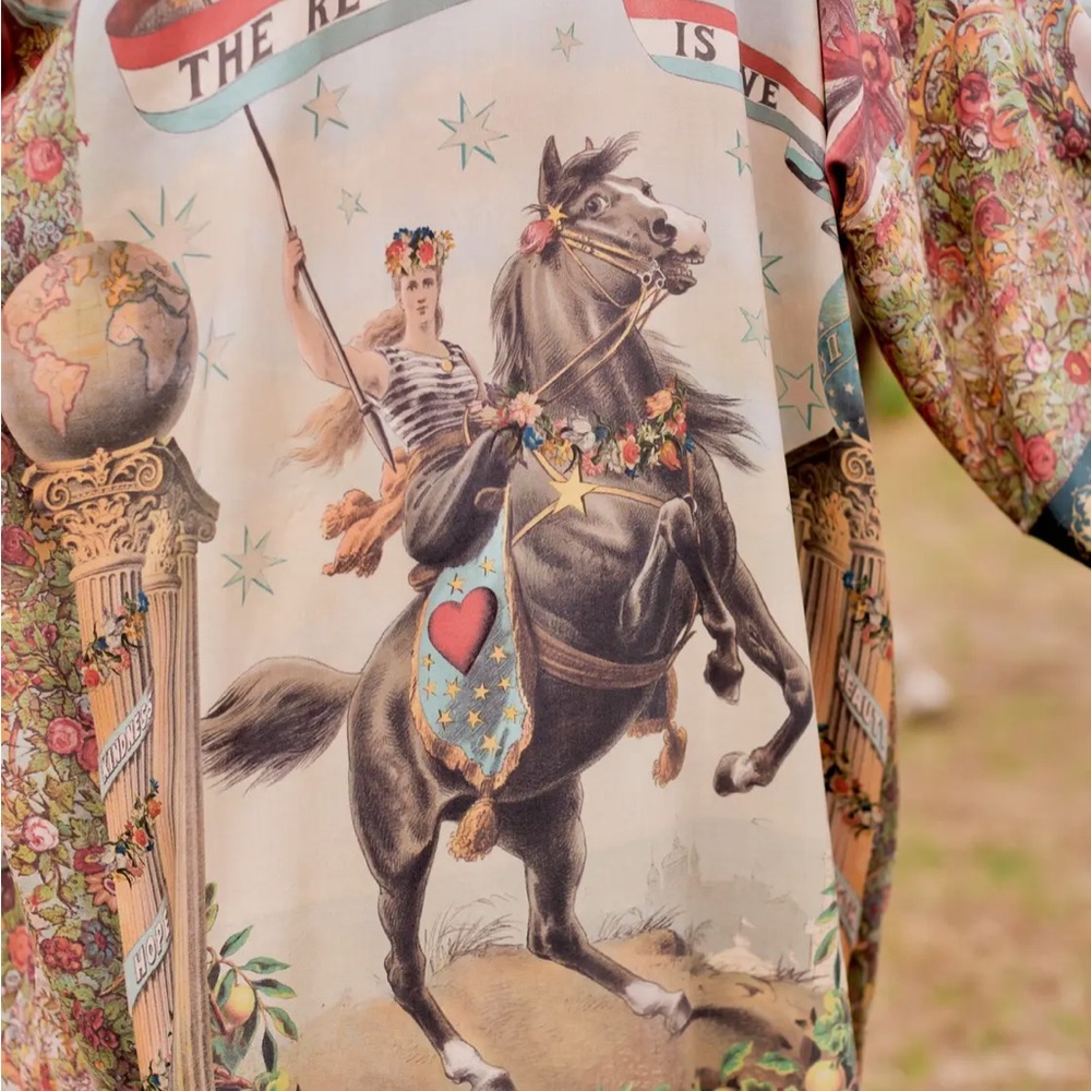 LOVE REVOLUTION OPERA DUSTER FULL LENGTH by Market of Stars Kimono robe w/ belt - Picture 8 of 16